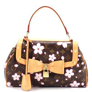 Louis Vuitton Brown Monogram with Pink Floral Print Satchel